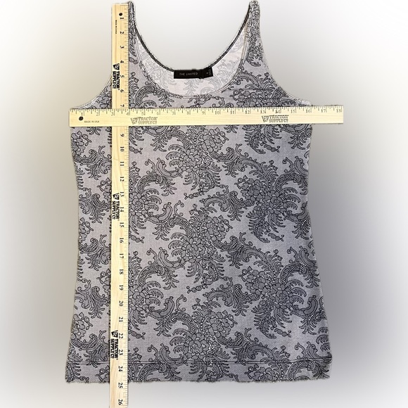 The Limited Black Damask Floral Print Tank size M - Picture 6 of 10